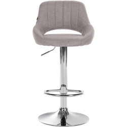 Taburete de bar Milet en tela gris cromo Taburete de bar Milet en tela gris cromo