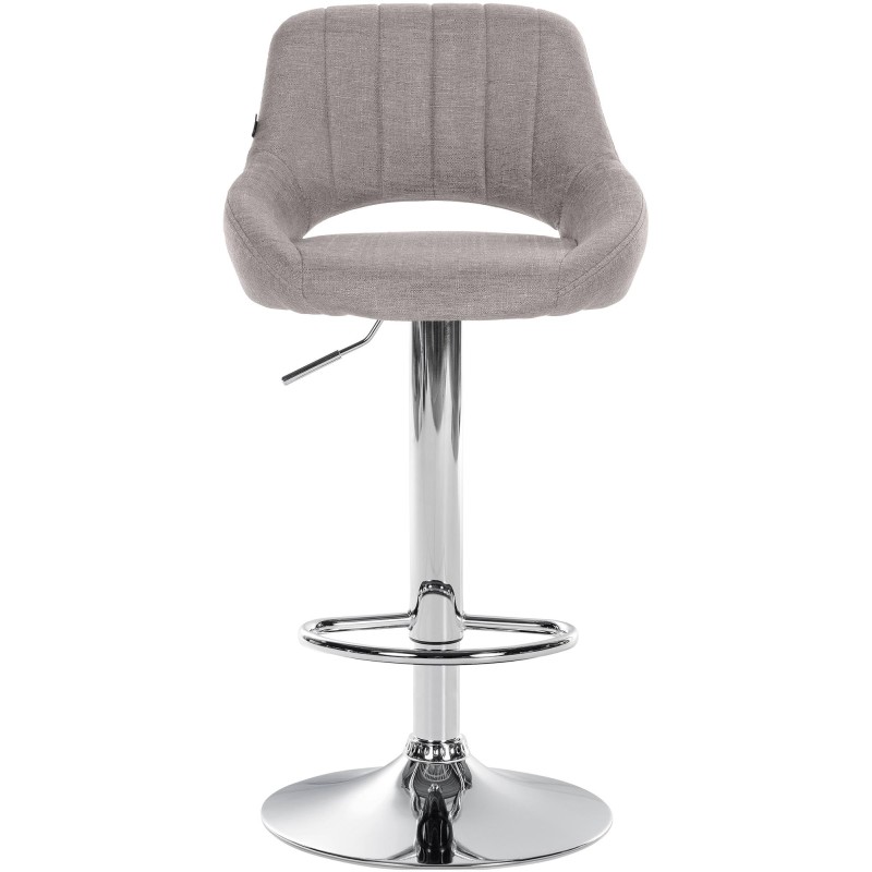 Taburete de bar Milet en tela gris cromo