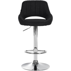 Taburete de bar Milet en tela cromada negra Taburete de bar Milet en tela cromada negra