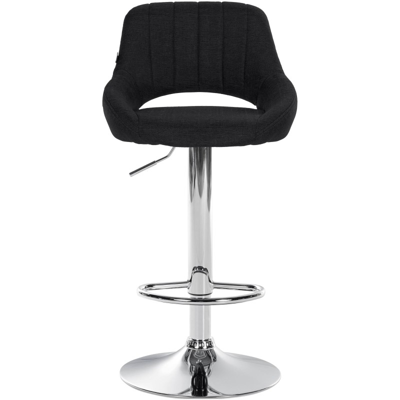 Taburete de bar Milet en tela cromada negra