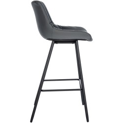 Taburete de bar Weston de polipiel gris