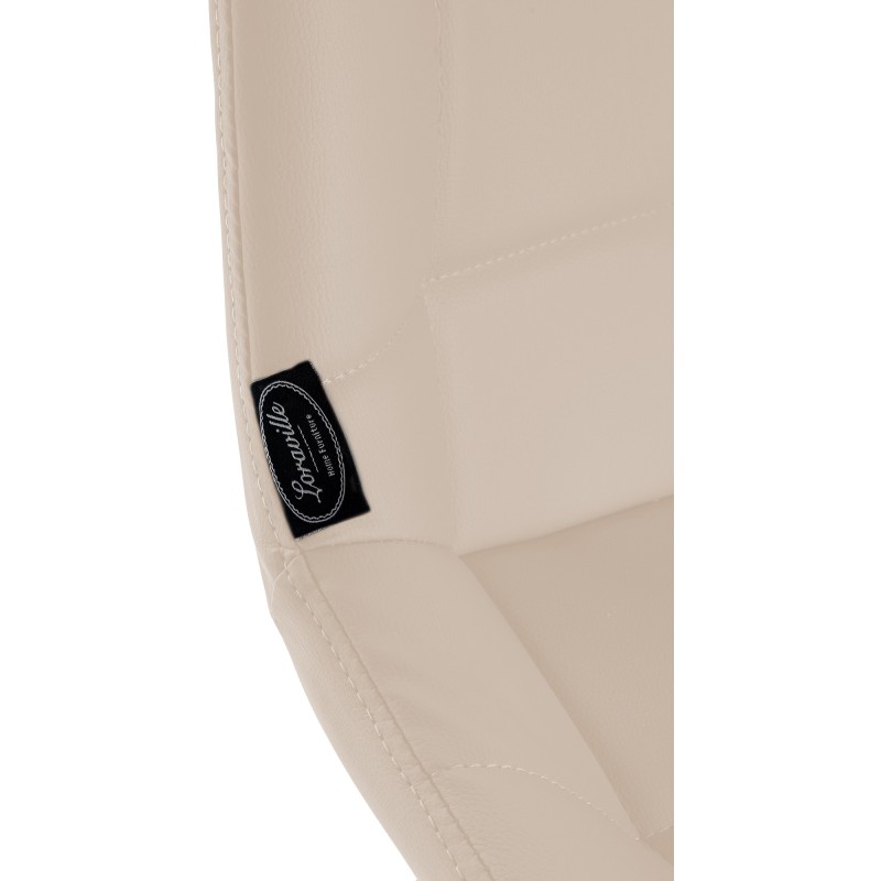 Taburete de bar Weston de piel sintética color crema