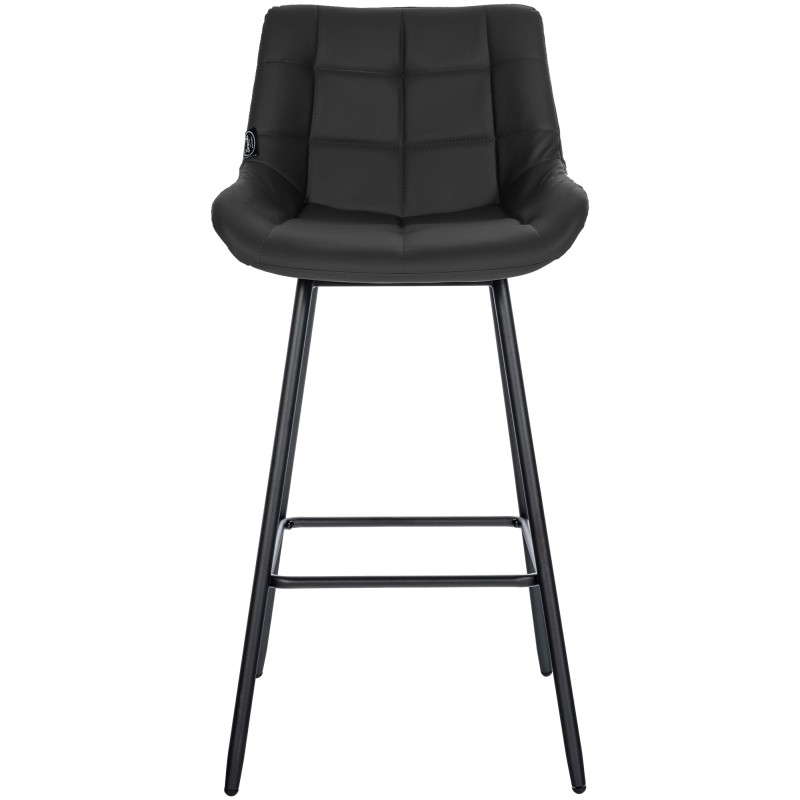 Taburete de bar Weston, piel sintética negra