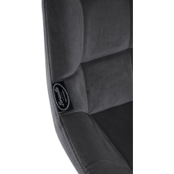 Taburete de bar Weston en terciopelo gris oscuro