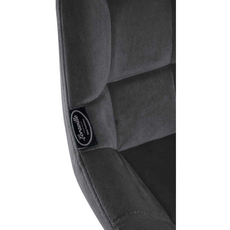 Taburete de bar Weston en terciopelo gris oscuro