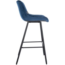 Taburete de bar de terciopelo azul Weston