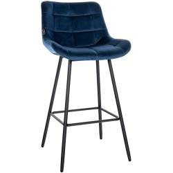 Taburete de bar de terciopelo azul Weston