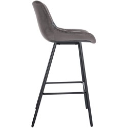 Taburete de bar Weston de terciopelo gris