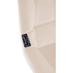 Taburete de bar Weston de terciopelo color crema