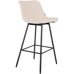 Taburete de bar Weston de terciopelo color crema