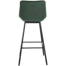 Taburete de bar Weston de terciopelo verde oscuro