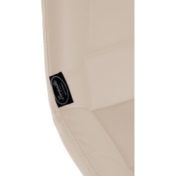 Taburete de bar giratorio de piel sintética color crema Weston