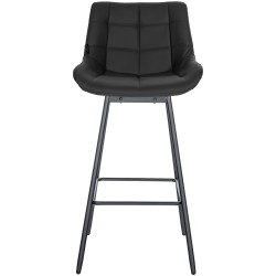 Taburete de bar giratorio Weston de piel sintética negra