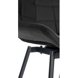 Taburete de bar giratorio Weston de piel sintética negra