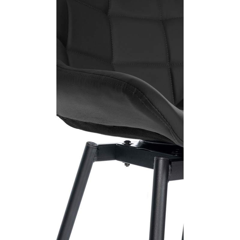 Taburete de bar giratorio Weston de piel sintética negra