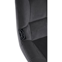 Taburete de bar giratorio Weston en terciopelo gris oscuro