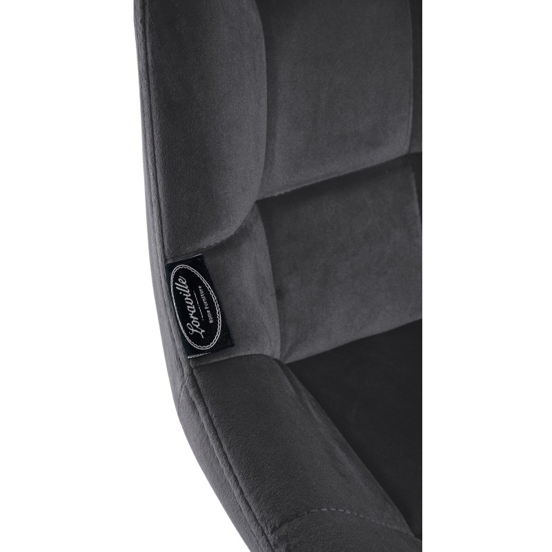 Taburete de bar giratorio Weston en terciopelo gris oscuro