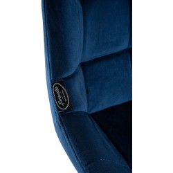 Taburete de bar giratorio Weston en terciopelo azul