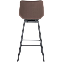 Taburete de bar giratorio de terciopelo marrón Weston