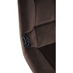 Taburete de bar giratorio de terciopelo marrón Weston