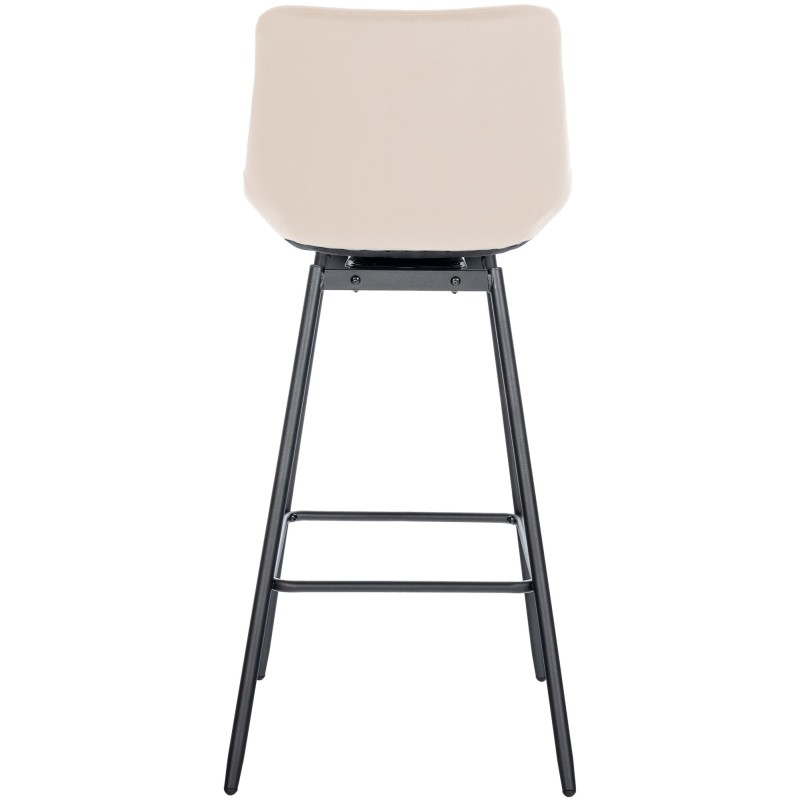 Taburete de bar giratorio de terciopelo crema Weston