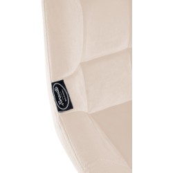 Taburete de bar giratorio de terciopelo crema Weston