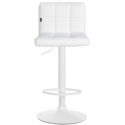 Taburete de bar Feni en piel sintética blanca