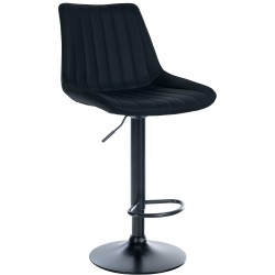 Taburete de bar Toni en piel sintética negra