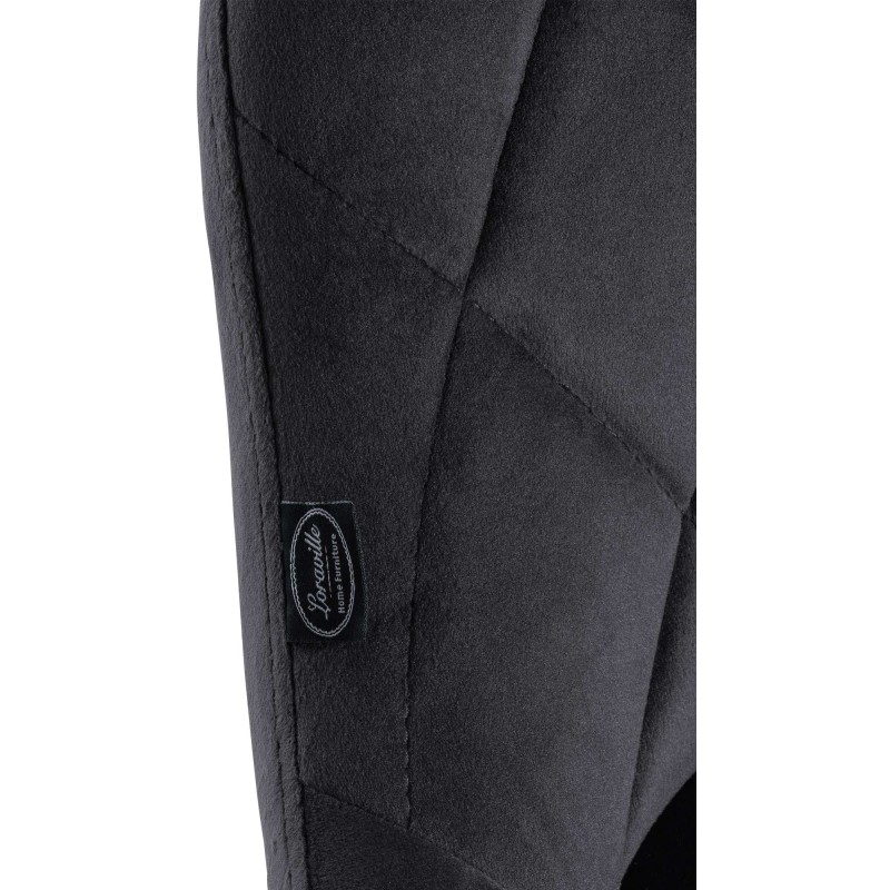 Taburete de bar Lazio en terciopelo gris oscuro cromado