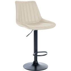 Taburete de bar Toni en piel sintética color negro y crema