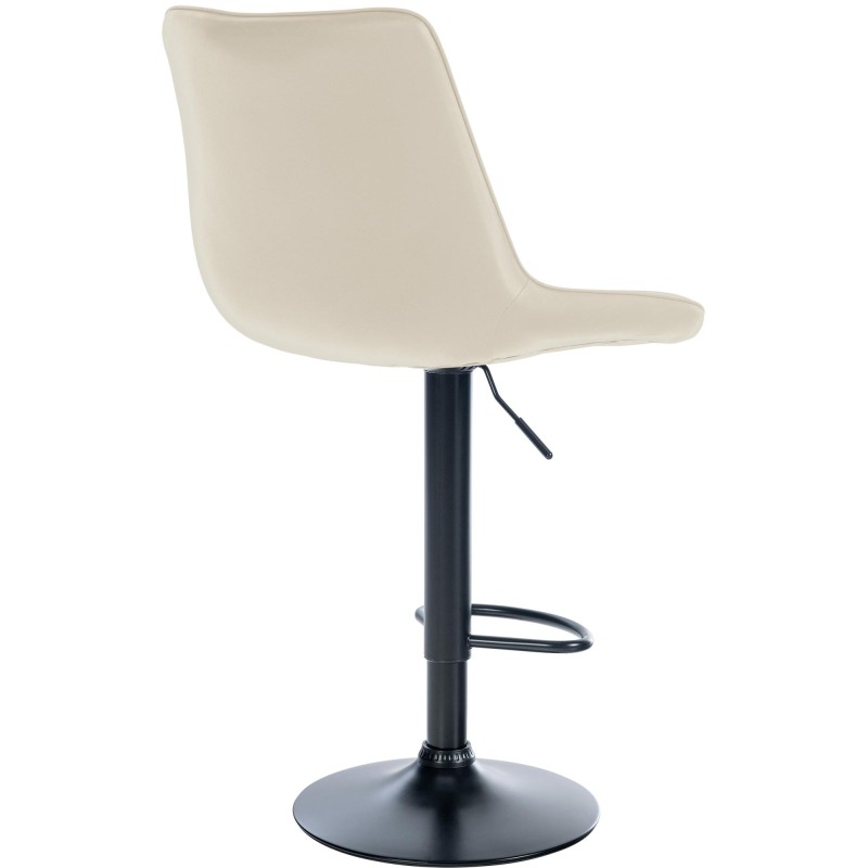 Taburete de bar Toni en piel sintética color negro y crema