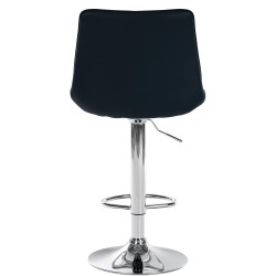 Taburete de bar Toni en polipiel cromada negra