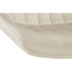 Taburete de bar Toni en polipiel cromada color crema