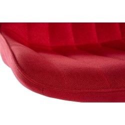 Taburete de bar Toni en tela cromada roja