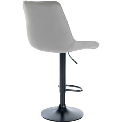 Taburete de bar Toni en terciopelo negro y gris