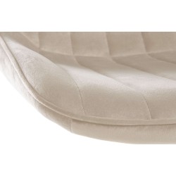 Taburete de bar Toni de terciopelo blanco crema