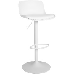 Taburete de bar Almada, polipiel blanca