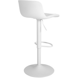 Taburete de bar Almada, polipiel blanca