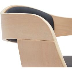 Taburete de bar Kingston B en piel sintética natural/negra