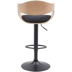 Taburete de bar Kingston B en tela natural/negra