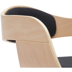 Taburete de bar Kingston B en tela natural/negra