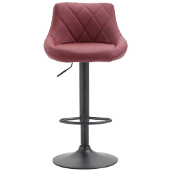 Taburete de bar Lazio en piel sintética negra y burdeos