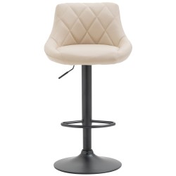 Taburete de bar Lazio en piel sintética color crema y negro