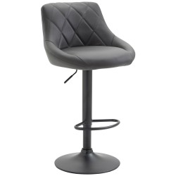 Taburete de bar Lazio de piel sintética negro y gris