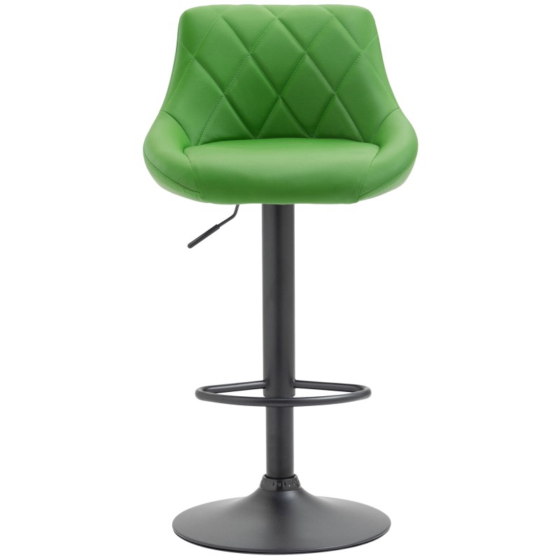 Taburete de bar Lazio piel sintética negra y verde