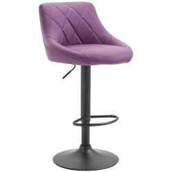 Taburete de bar Lazio de piel sintética negra y morada