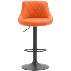 Taburete de bar Lazio en piel sintética negra y naranja