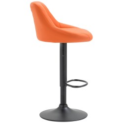Taburete de bar Lazio en piel sintética negra y naranja