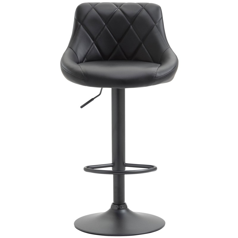 Taburete de bar Lazio en piel sintética negra