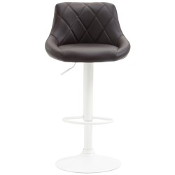 Taburete de bar Lazio de piel sintética blanca y marrón